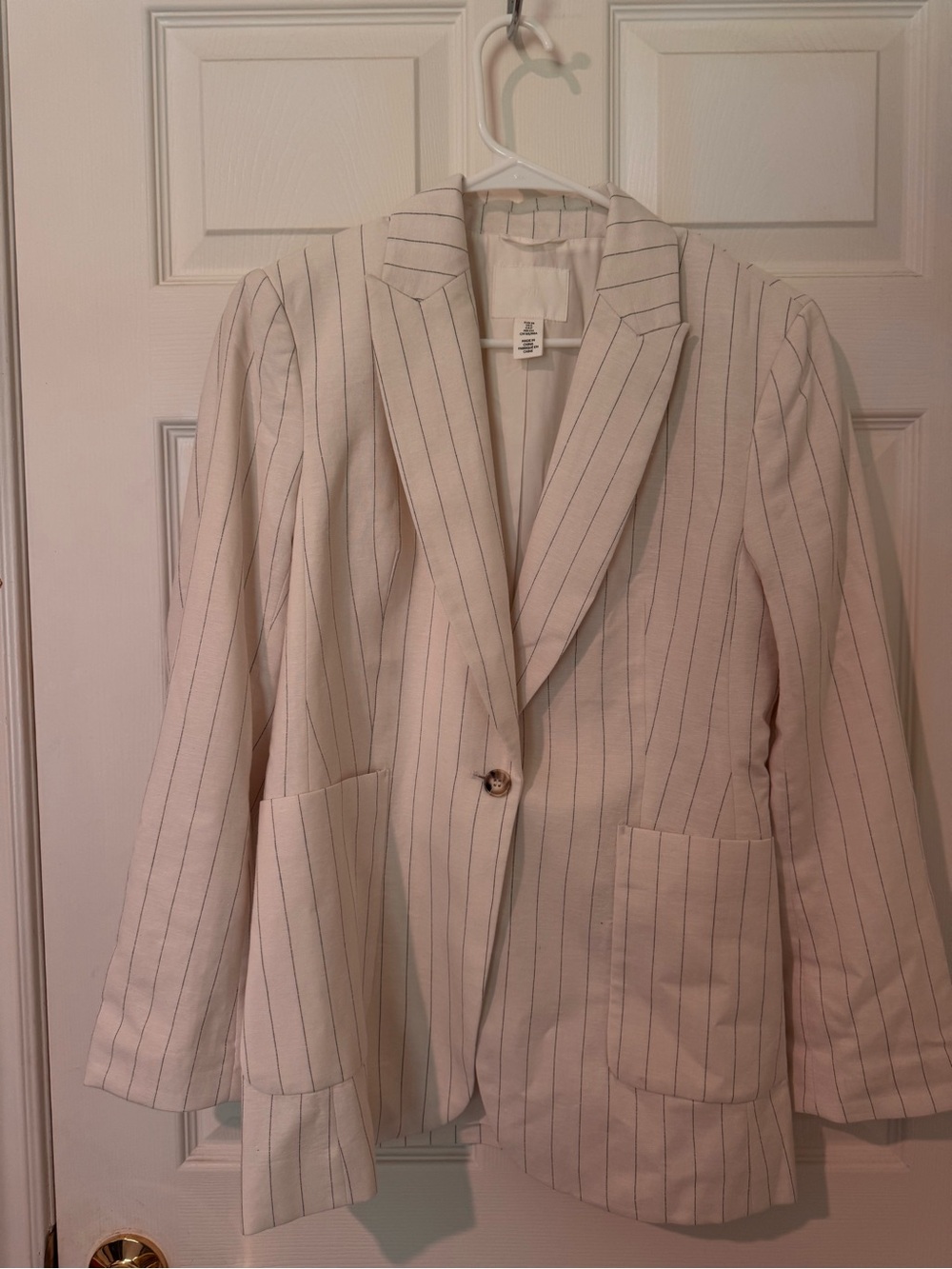 H&M Cream Pinstripe Blazer